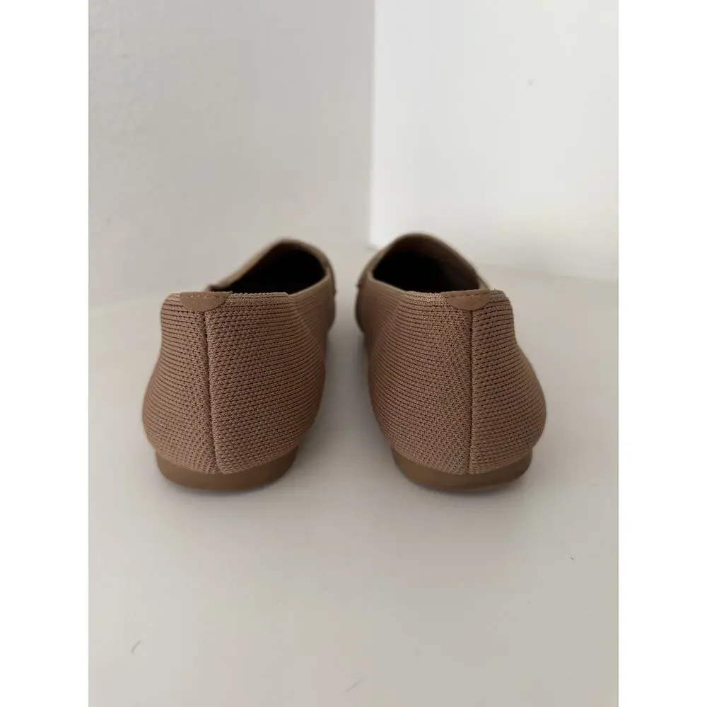 VIVAIA Beige Knit Pointed Toe Slip-On Loafer Flats Size 40